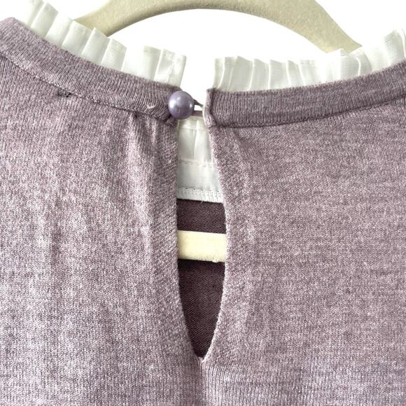Vila Milano Purple Sweater Size Medium Ruffles - Picture 3 of 7